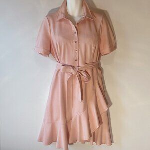 Tommy Hilfiger SZ 14 Pink Shirt dress Career Preppy Comfy Flattering Western